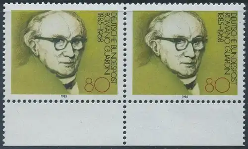 BUND 1985 Michel-Nummer 1237 postfrisch horiz.PAAR RAND unten