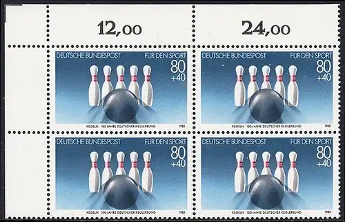 BUND 1985 Michel-Nummer 1238 postfrisch BLOCK ECKRAND oben links