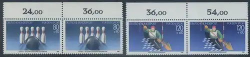 BUND 1985 Michel-Nummer 1238-1239 postfrisch SATZ(2) horiz.PAARE RÄNDER oben