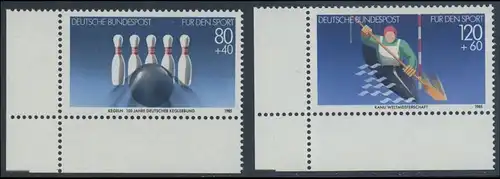 BUND 1985 Michel-Nummer 1238-1239 postfrisch SATZ(2) EINZELMARKEN ECKRÄNDER unten links