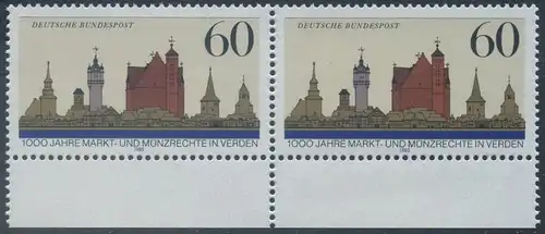 BUND 1985 Michel-Nummer 1240 postfrisch horiz.PAAR RAND unten