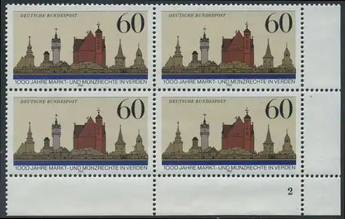BUND 1985 Michel-Nummer 1240 postfrisch BLOCK ECKRAND unten rechts (FN)