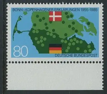 BUND 1985 Michel-Nummer 1241 postfrisch EINZELMARKE RAND unten