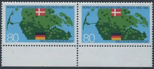 BUND 1985 Michel-Nummer 1241 postfrisch horiz.PAAR RAND unten