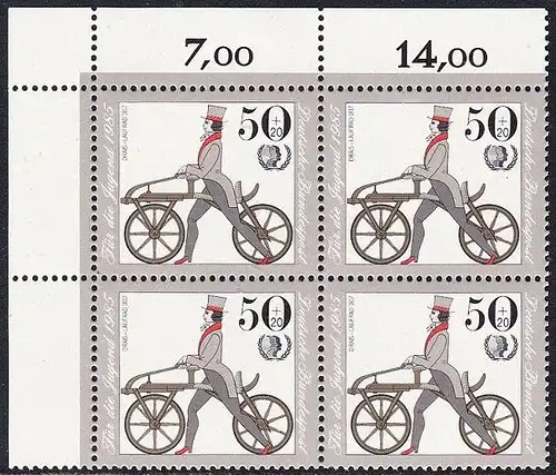 BUND 1985 Michel-Nummer 1242 postfrisch BLOCK ECKRAND oben links