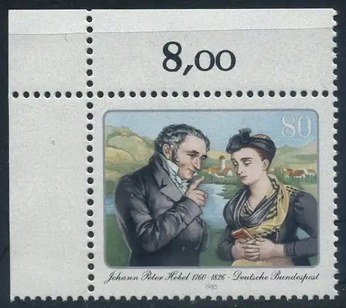 BUND 1985 Michel-Nummer 1246 postfrisch EINZELMARKE ECKRAND oben links