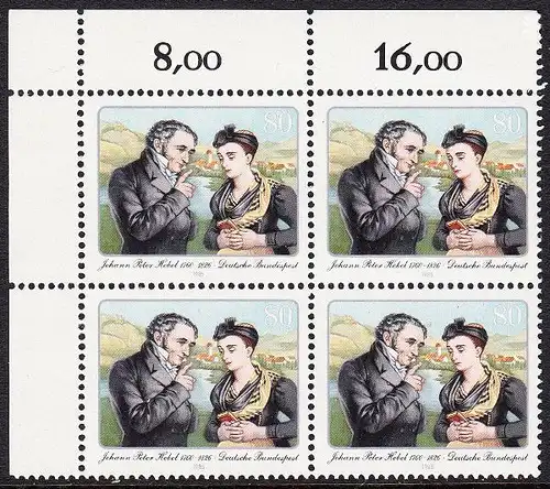 BUND 1985 Michel-Nummer 1246 postfrisch BLOCK ECKRAND oben links