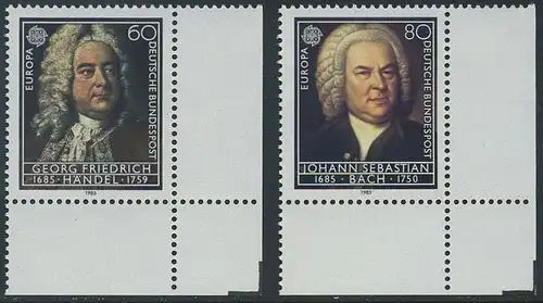 BUND 1985 Michel-Nummer 1248-1249 postfrisch SATZ(2) EINZELMARKEN ECKRÄNDER unten rechts