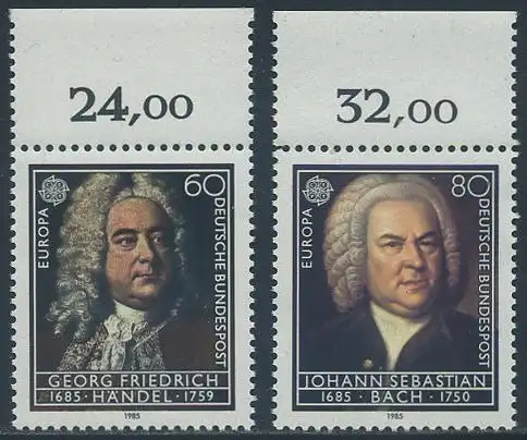 BUND 1985 Michel-Nummer 1248-1249 postfrisch SATZ(2) EINZELMARKEN RÄNDER oben (b)