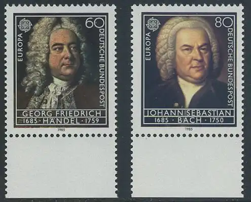 BUND 1985 Michel-Nummer 1248-1249 postfrisch SATZ(2) EINZELMARKEN RÄNDER unten