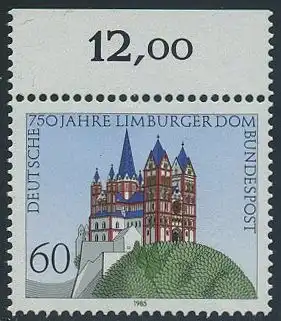 BUND 1985 Michel-Nummer 1250 postfrisch EINZELMARKE RAND oben