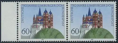 BUND 1985 Michel-Nummer 1250 postfrisch horiz.PAAR RAND links