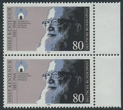 BUND 1985 Michel-Nummer 1252 postfrisch vert.PAAR RAND rechts