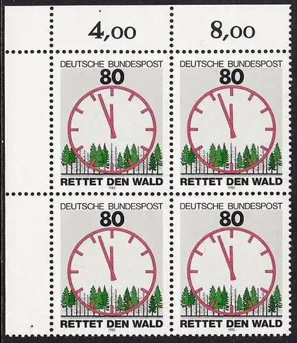 BUND 1985 Michel-Nummer 1253 postfrisch BLOCK ECKRAND oben links