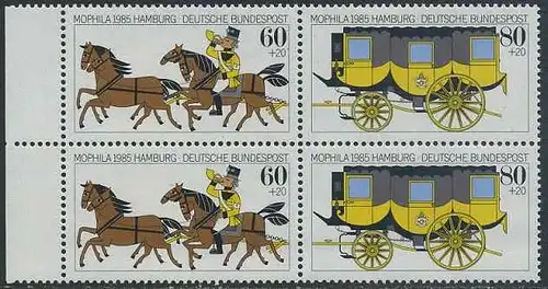 BUND 1985 Michel-Nummer 1256 postfrisch BLOCK RÄNDER links