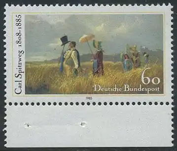 BUND 1985 Michel-Nummer 1258 postfrisch EINZELMARKE RAND unten