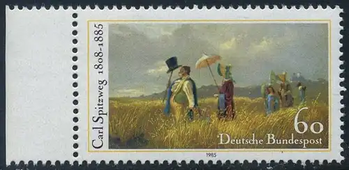 BUND 1985 Michel-Nummer 1258 postfrisch EINZELMARKE RAND links