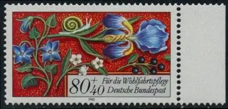 BUND 1985 Michel-Nummer 1261 postfrisch EINZELMARKE RAND rechts