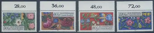 BUND 1985 Michel-Nummer 1259-1262 postfrisch SATZ(4) EINZELMARKEN RÄNDER oben