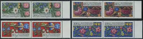 BUND 1985 Michel-Nummer 1259-1262 postfrisch SATZ(4) horiz.PAARE RÄNDER rechts