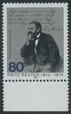 BUND 1985 Michel-Nummer 1263 postfrisch EINZELMARKE RAND unten