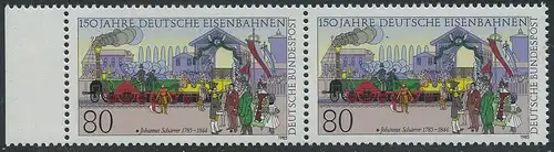 BUND 1985 Michel-Nummer 1264 postfrisch horiz.PAAR RAND links