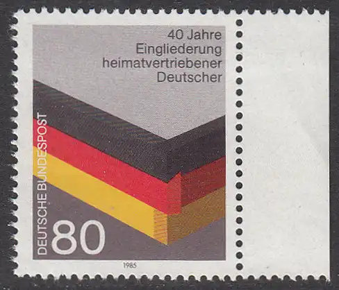 BUND 1985 Michel-Nummer 1265 postfrisch EINZELMARKE RAND rechts