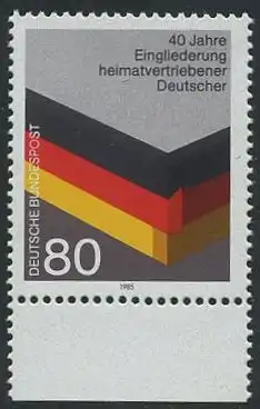 BUND 1985 Michel-Nummer 1265 postfrisch EINZELMARKE RAND unten