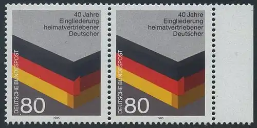 BUND 1985 Michel-Nummer 1265 postfrisch horiz.PAAR RAND rechts