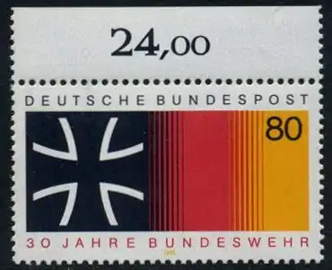 BUND 1985 Michel-Nummer 1266 postfrisch EINZELMARKE RAND oben (b)