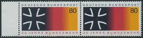 BUND 1985 Michel-Nummer 1266 postfrisch horiz.PAAR RAND links