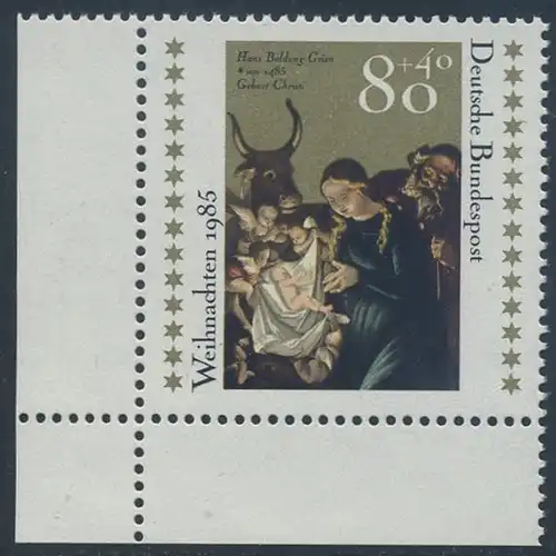 BUND 1985 Michel-Nummer 1267 postfrisch EINZELMARKE ECKRAND unten links