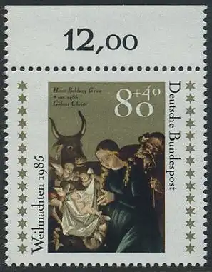 BUND 1985 Michel-Nummer 1267 postfrisch EINZELMARKE RAND oben