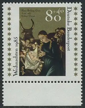 BUND 1985 Michel-Nummer 1267 postfrisch EINZELMARKE RAND unten