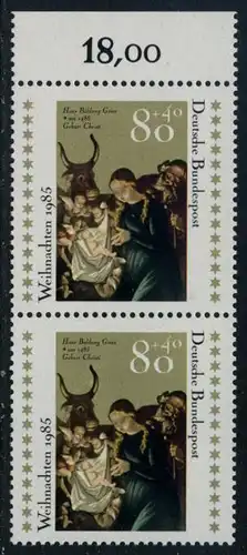 BUND 1985 Michel-Nummer 1267 postfrisch vert.PAAR RAND oben