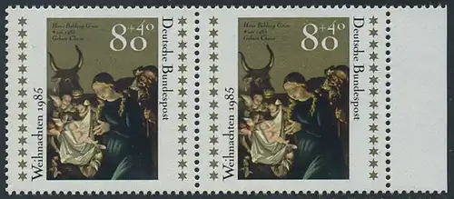 BUND 1985 Michel-Nummer 1267 postfrisch horiz.PAAR RAND rechts