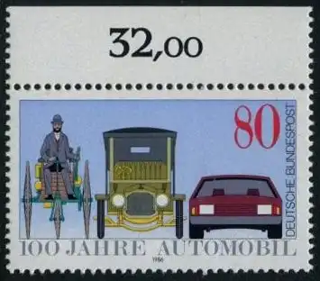 BUND 1986 Michel-Nummer 1268 postfrisch EINZELMARKE RAND oben (b)