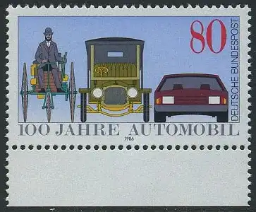 BUND 1986 Michel-Nummer 1268 postfrisch EINZELMARKE RAND unten