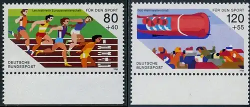 BUND 1986 Michel-Nummer 1269-1270 postfrisch SATZ(2) EINZELMARKEN RÄNDER unten
