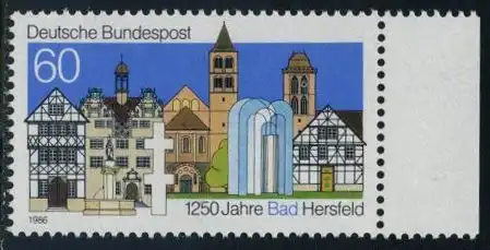 BUND 1986 Michel-Nummer 1271 postfrisch EINZELMARKE RAND rechts