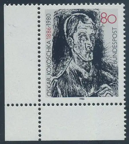 BUND 1986 Michel-Nummer 1272 postfrisch EINZELMARKE ECKRAND unten links