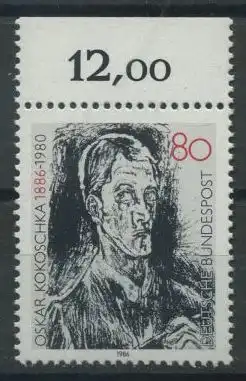 BUND 1986 Michel-Nummer 1272 postfrisch EINZELMARKE RAND oben (a)