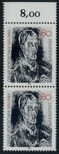 BUND 1986 Michel-Nummer 1272 postfrisch vert.PAAR RAND oben