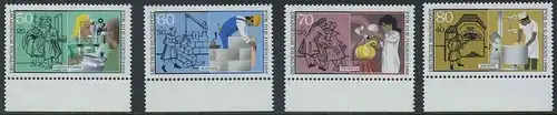 BUND 1986 Michel-Nummer 1274-1277 postfrisch SATZ(4) EINZELMARKEN RÄNDER unten