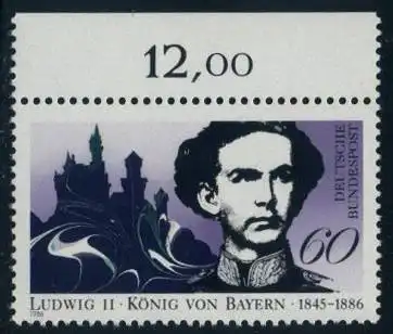 BUND 1986 Michel-Nummer 1281 postfrisch EINZELMARKE RAND oben