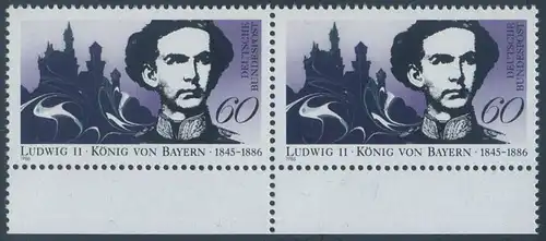 BUND 1986 Michel-Nummer 1281 postfrisch horiz.PAAR RAND unten