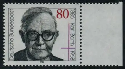 BUND 1986 Michel-Nummer 1282 postfrisch EINZELMARKE RAND rechts