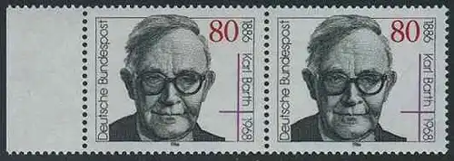 BUND 1986 Michel-Nummer 1282 postfrisch horiz.PAAR RAND links