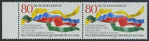 BUND 1986 Michel-Nummer 1283 postfrisch horiz.PAAR RAND links