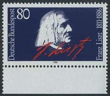 BUND 1986 Michel-Nummer 1285 postfrisch EINZELMARKE RAND unten